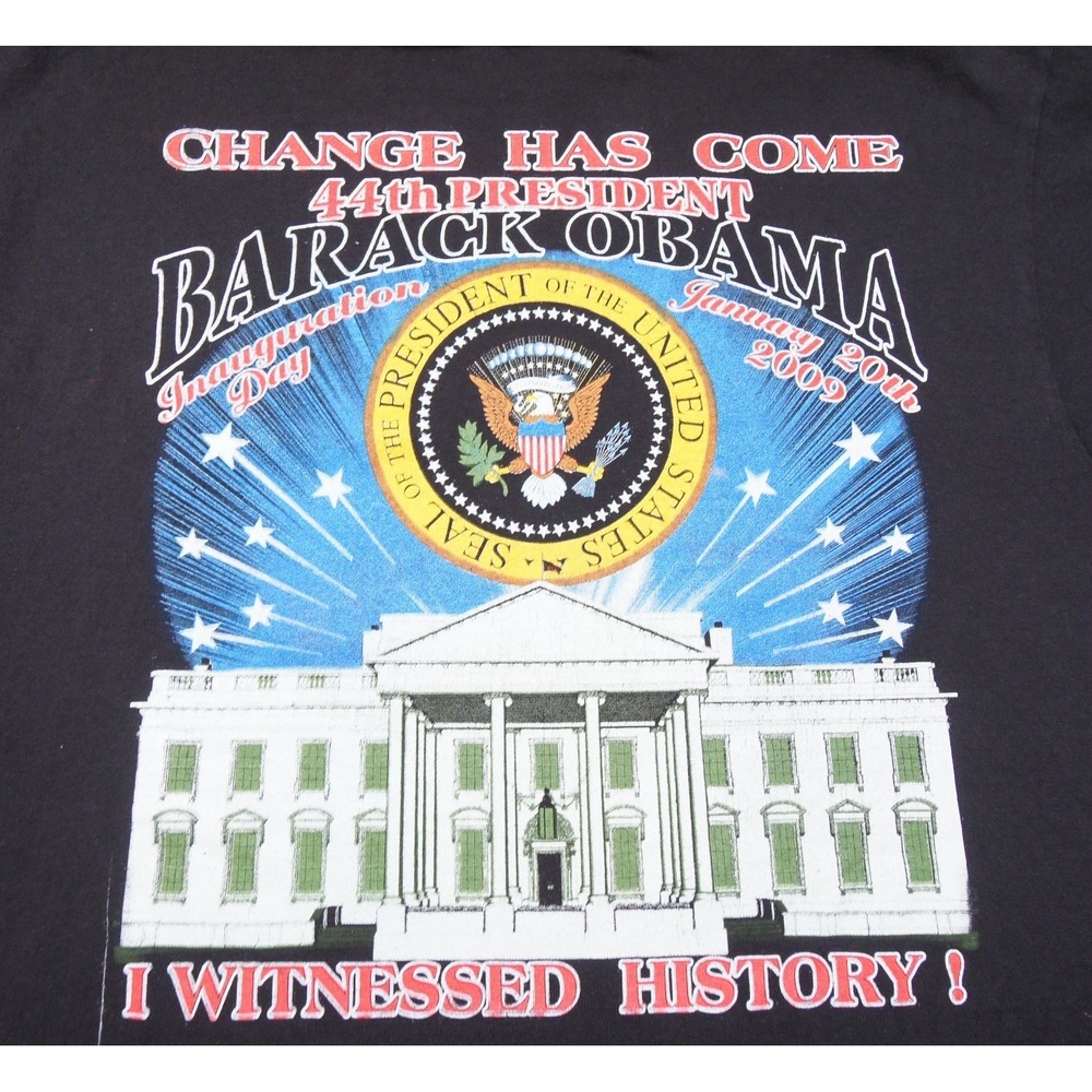 Vintage Barack Obama Shirt Mens Large Black Democratic USA President Tee Y2K - Picture 5 of 9